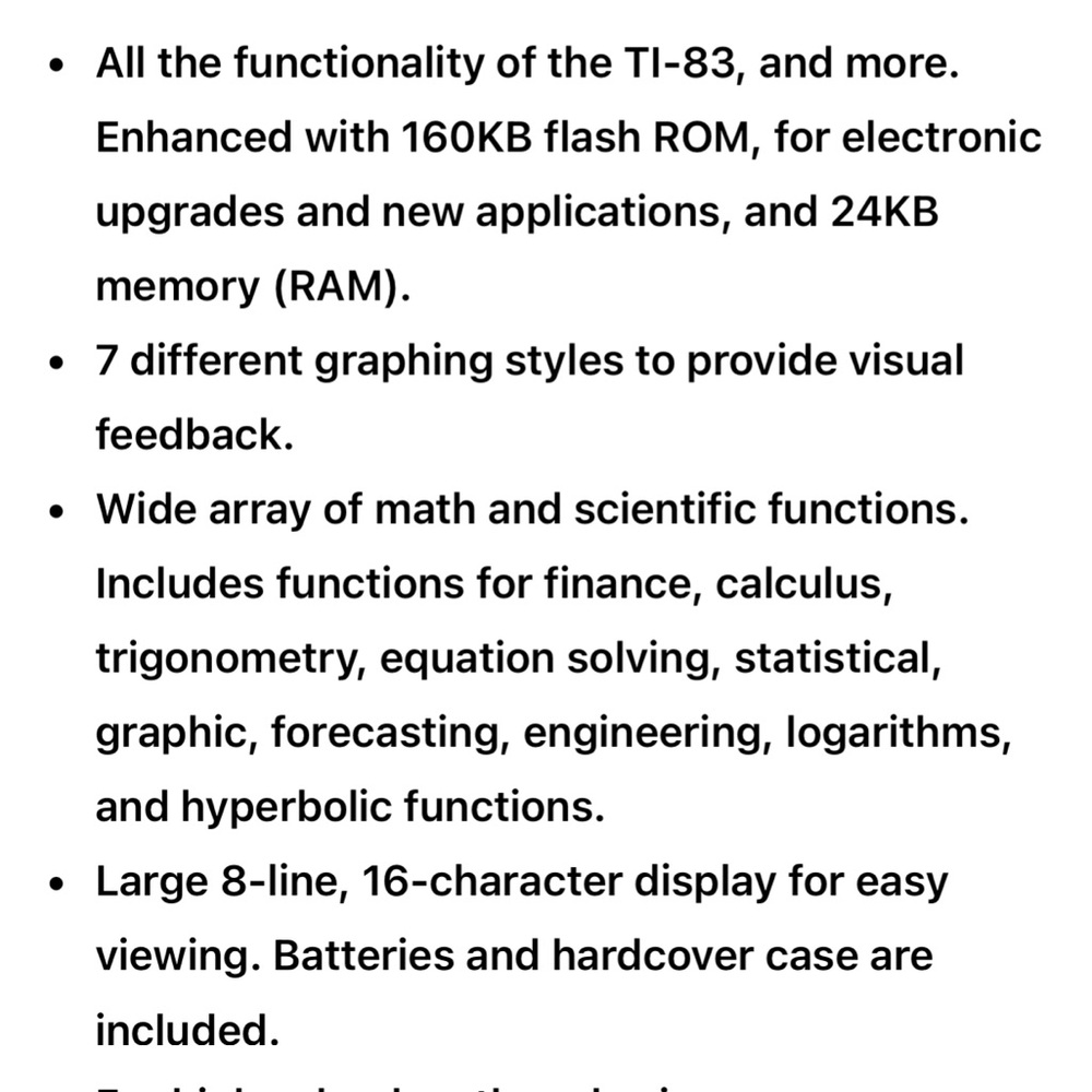 Texas Instruments® TI-83 Plus Graphing Calculator - Picture 6 of 15